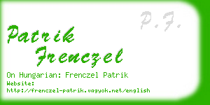 patrik frenczel business card